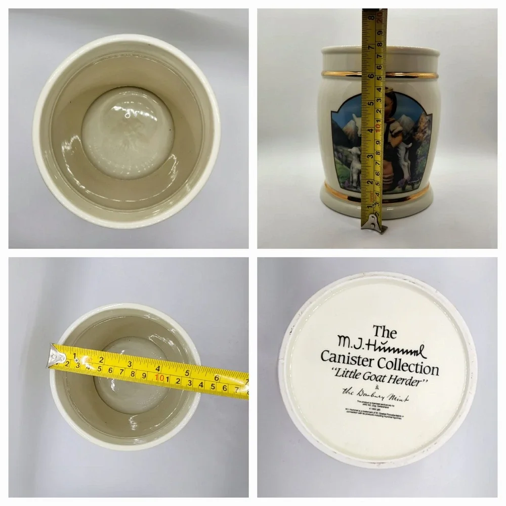 MJ Hummel Danbury Mint Canister Set Little Goat Herder In Tune Timid Sister 3pc